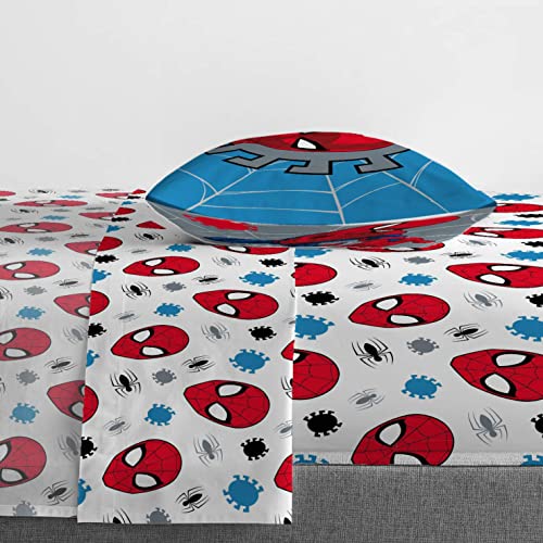 Marvel Spiderman Spidey Faces 4 Piece Twin Bed Set Includes
