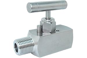 PIC Gauges NVL-CS-1/4-HS180-FXF Carbon Steel Large Body Straight Needle Valve w/ Hydraulic Service, 1/4" Female NPT x 1/4" Female NPT, 10000 psi Pressure