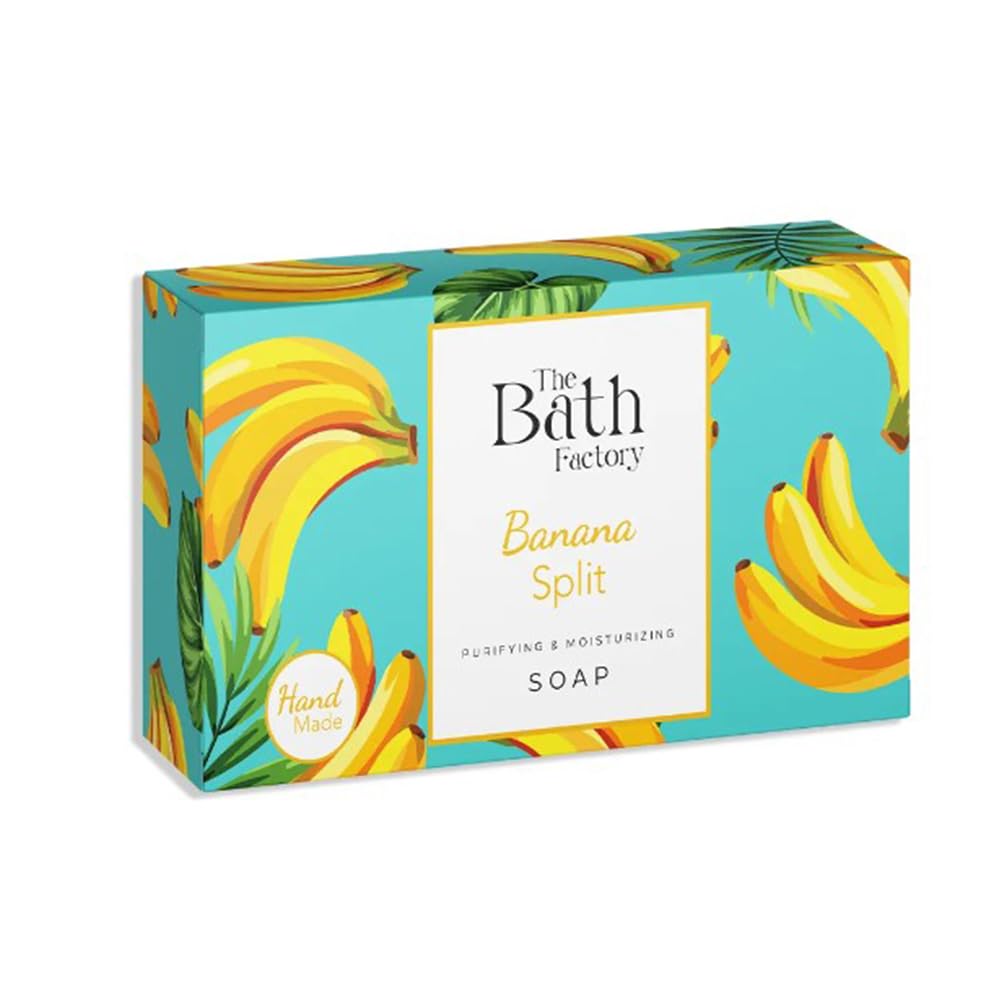 The Bath Factory Moisturising Hand and Body Soap, Vegan Formula, 80 g (Banana Split)