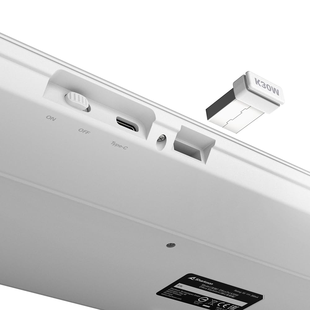 Sharkoon OfficePal K30W, Weiß, Drahtlose Tastatur 7