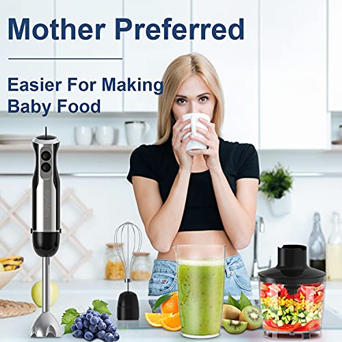 Wancle Immersion Hand Blender Set Stick Blender 16Speed 4in1 With