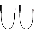 Fancasee 2-Pack 3.5mm 1/8" Female Jack to Speaker Wire Bare Wire Pigtail TS Mono 3.5mm Plug Connector Adapter Repair Audio Cable for Speaker, Trigger Cable