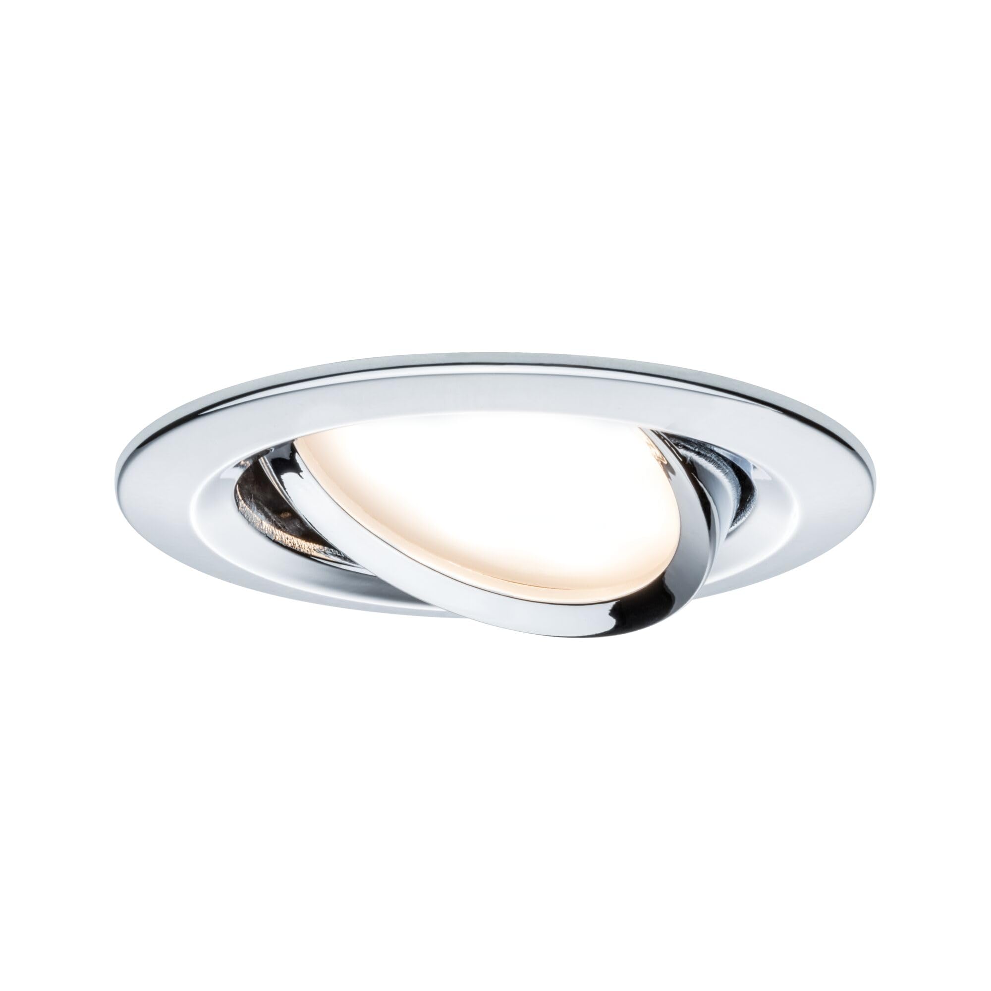 Paulmann 93879 LED recessed luminaire Coin Slim Round swivelling incl. 1x6.8 watt dimmable recessed Spotlight Chrome spot Aluminium zinc recessed lamp 2700 K