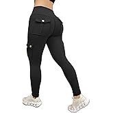 gymfrog Scrunch Butt Lifting Leggings with Pockets Seamless High Waisted Workout Cargo Pants for Women