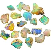 SGM Shop™ Top AA+ Quality of Natural Ethiopian Opal Rough Loose Gemstone Raw Fire Crystals Rock Play of Colors, Jewelry Making, Wedding Gift, Healing Chakra, Opal Rings, Wire Wrapping Crystals