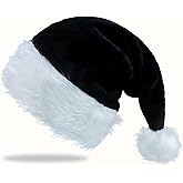 QZMCEAGS Santa Hat Xmas Holiday Hat for Christmas New Year Festive Holiday Party Supplies
