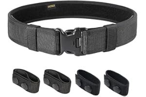 TACNEX Duty Belt Police Law Enforcement Security Work Patrol Gear Belt Nylon Stiff Utility Belt with 4 Belt Keepers 2" Wide XXXL