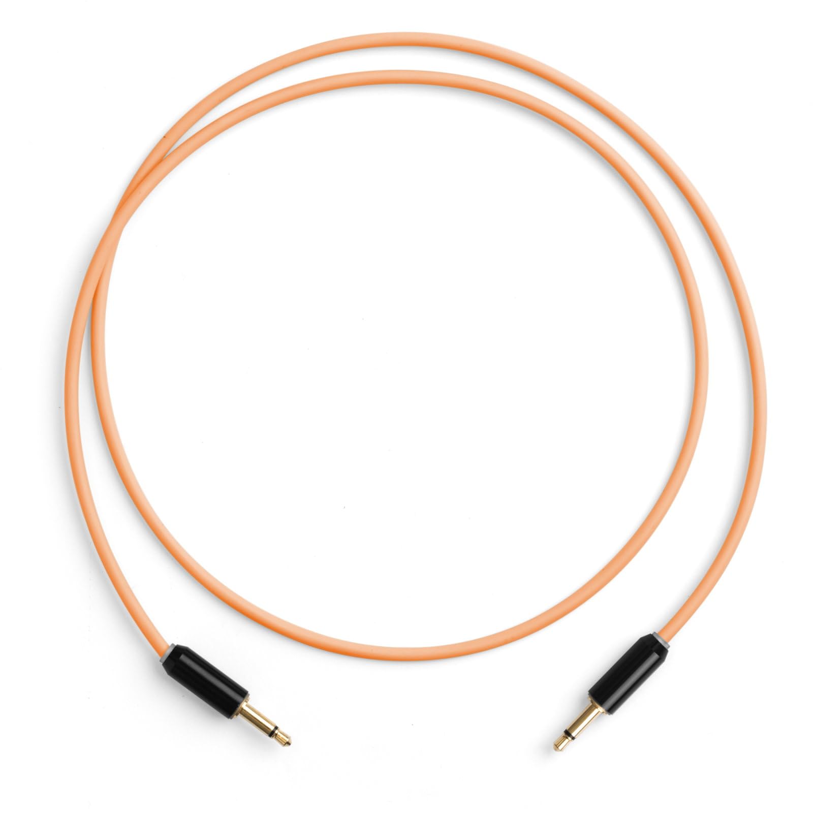 MyVolts Candycords Halo LED patch cables 2-pack, straight mini mono jack to straight mini mono jack, 50cm, Sunset Peach