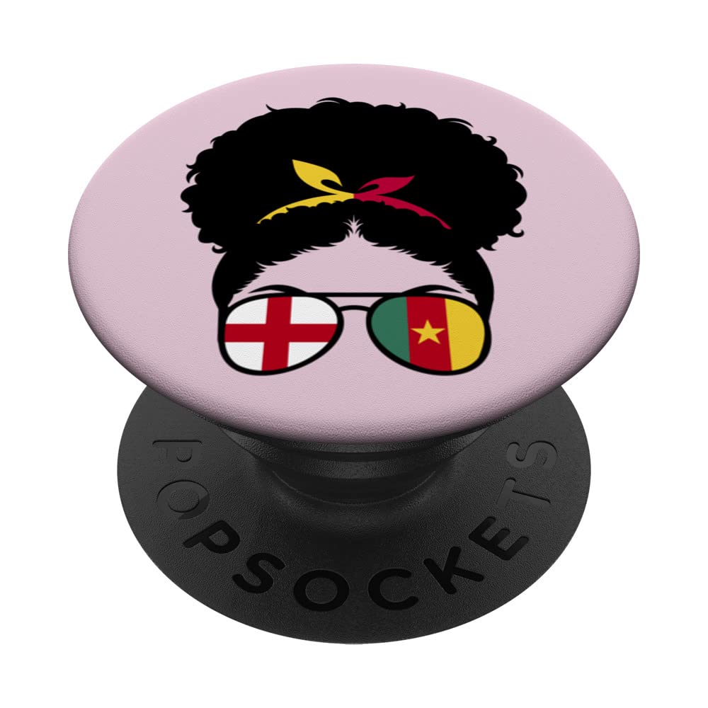 England Cameroon Mix Afro Hair Half English half Cameroonian PopSockets Swappable PopGrip