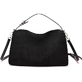 LOTUSTAR Slouchy Shoulder Bag Suede Soft Hobo Crossbody Bag with Adjustable Retro Y2K Shoulder Purse Vegan Handbag