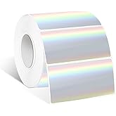 Yeachlaing 1.25" x 2.25" Holographic Thermal Label Stickers,Printable Rainbow Glitter Thermal Printer Sticker Labels for Gift Wrapping, Self-Adhesive Name Price Tag DIY Custom Logo Design (500 pcs)