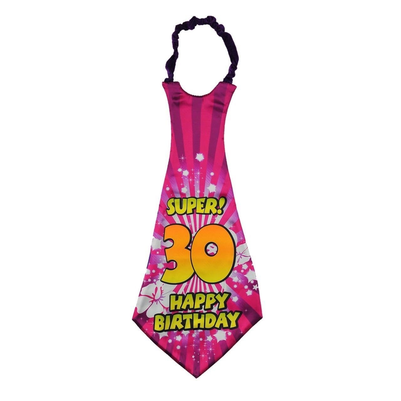 Happium Super Happy 30 Birthday Tie Number 30 Birth Day Party Supplies, Party By Age 30 Ideas and Decorations Funny Sash