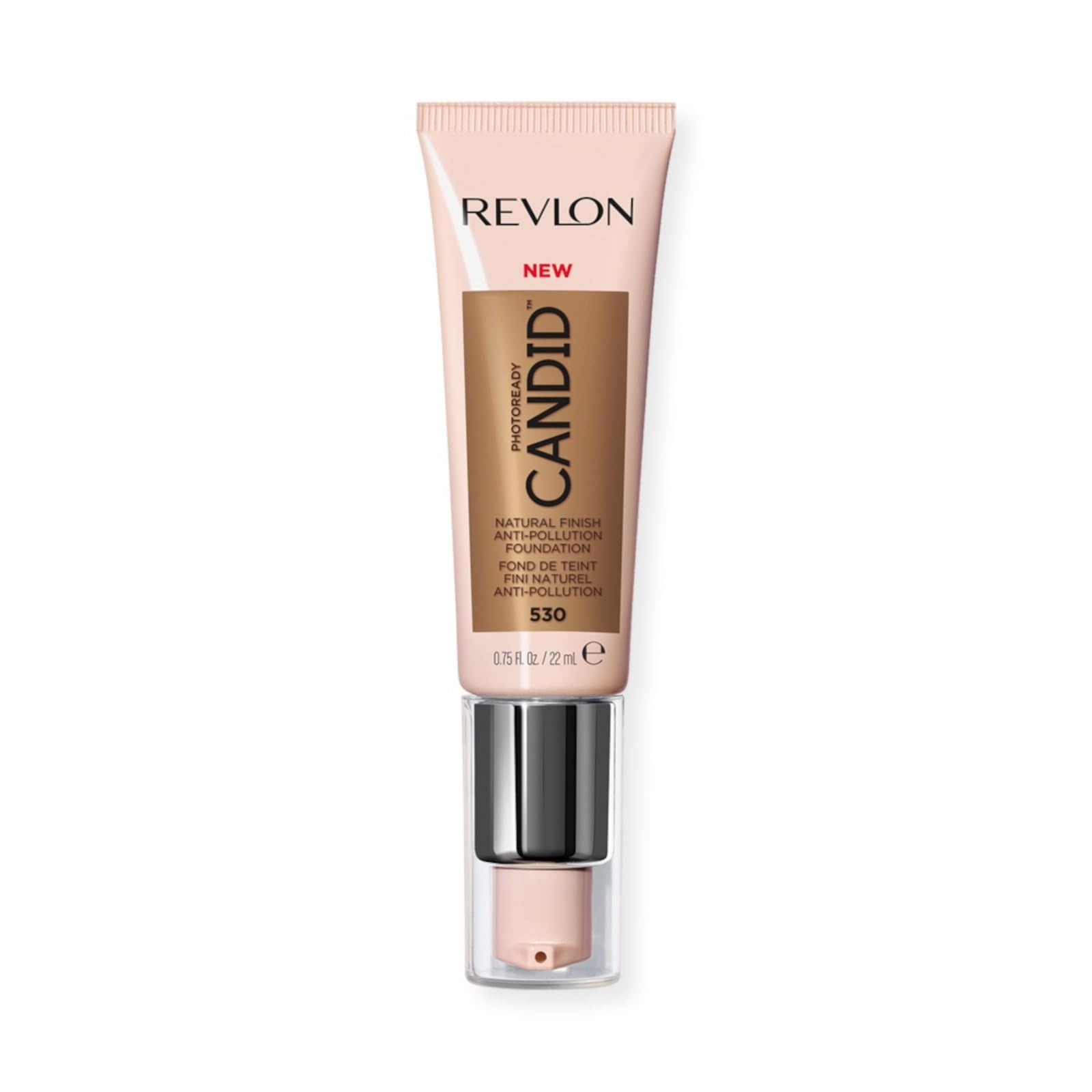 Revlon PhotoReady Candid Natural Finish Foundation, with Anti-Pollution, Antioxidant, Anti-Blue Light Ingredients, Pecan (530), 22 ml