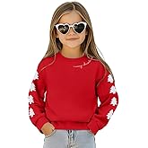 PNORATM Toddler Baby Girl Christmas Sweatshirt Santa Claus Xmas Tree Bow Shirt Crewneck Long Sleeve Outfits Elk Sweater