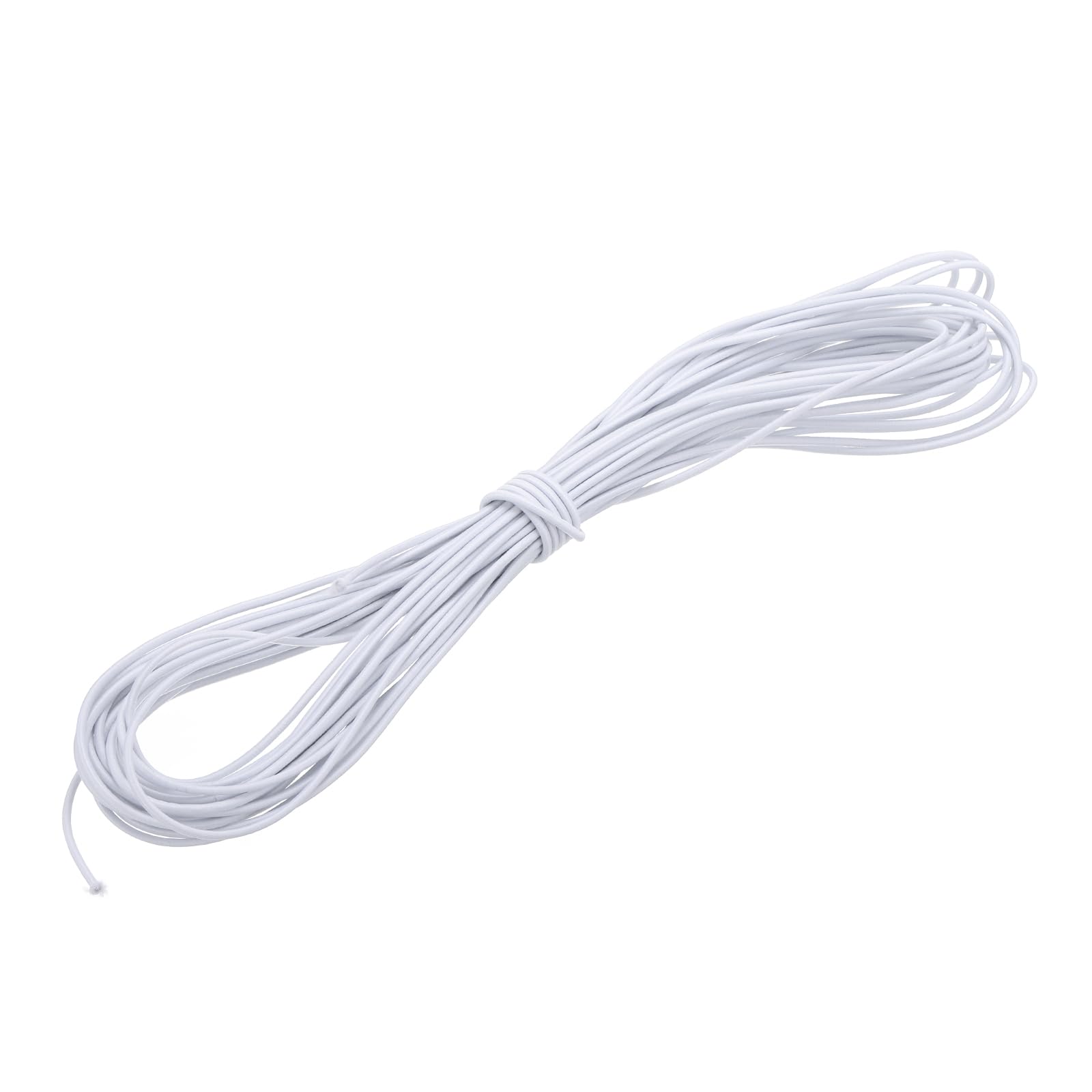 PATIKIL 1/8" x 49' Bungee Shock Cord, 3mm Thick Kayak Stretch String Rope Heavy Elastic Rope Marine Tie-Down Strap for Kayaking Boating Camping, White