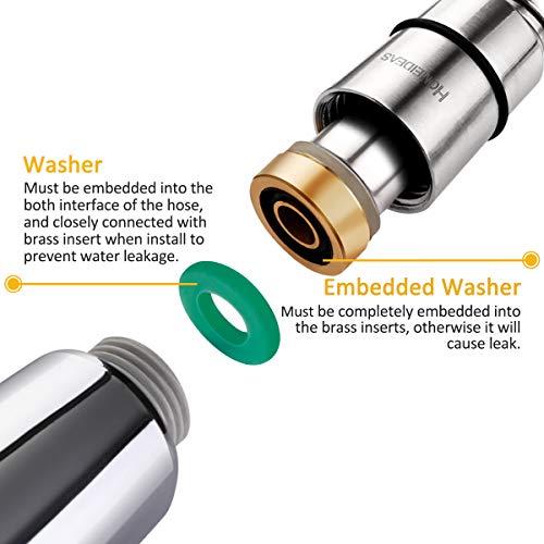 HOMEIDEAS Flexible Shower Hose Stretch 59Inch to 79Inch Stainless