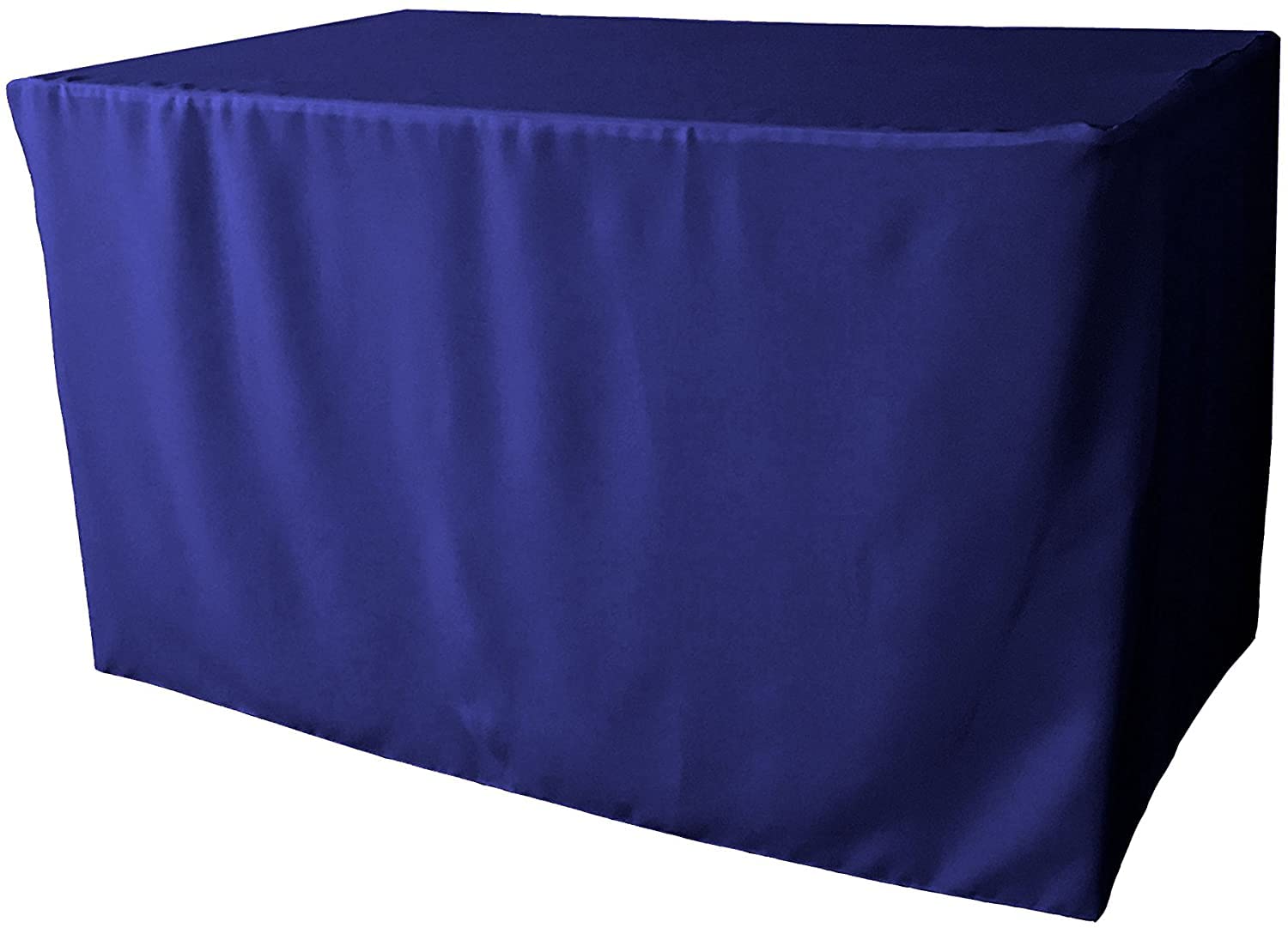 LA Linen TCpop 48x30x30_RoyalP50 Polyester Poplin Fitted Tablecloth 48 30-Inch, Royal Blue