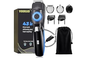 Voukad Beard Trimmer for Men with 3 Attachments, 40 Adjustable Precisions, Waterproof, 240 Min Runtime - for Mustache, Face, Head, Neck, Beard Hair Grooming - Gift Choice