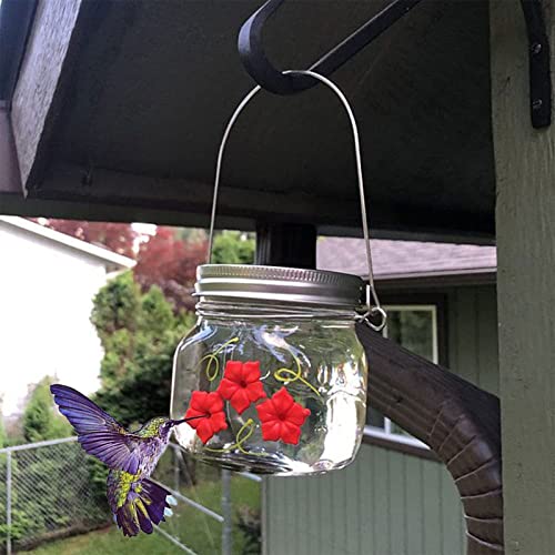 Mason Jar Hummingbird Feeder, 2022 Upgrade Hummingbird Feeders for