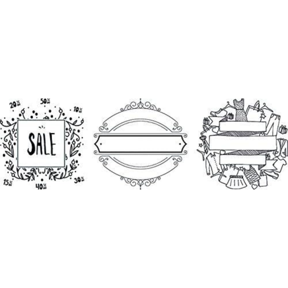 SECURIT Window Stencils, Including Chalkmarker-A2-Set of 3-Sale Theme, PAPER, White, 59.4 x 42 x 0.5 cm