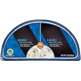 Danish Blue Cheese features blue mold veins and has a fine and nutty aroma with hints of marzipan and the soft bitter flavor of sourdough, making it a favorite for cooking and snacking. It is made using homogenized cow's milk, which contributes to its strong bite, while the cream in the milk provides the perfect balance for its sharp flavor. The unique taste of Danish Blue Cheese will not go unnoticed. It is strong and flavorful while boasting a memorable aroma. The taste is sharp, salty, savory, nutty, with hints of marzipan and soft bitter flavor of sourdough. [ 12.3 oz , 0.76 lb ]