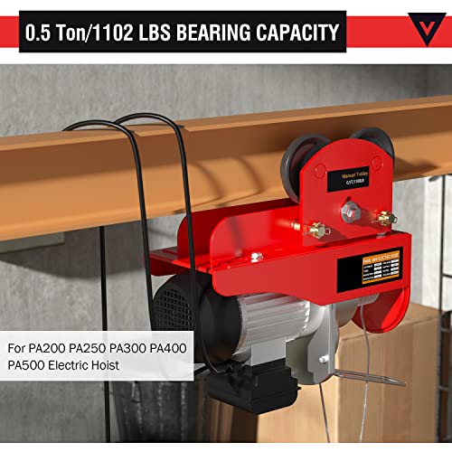 POWLAB 4 Wheels Beam Trolley 0.5Ton Heavy Duty 1102LBS Capacity For