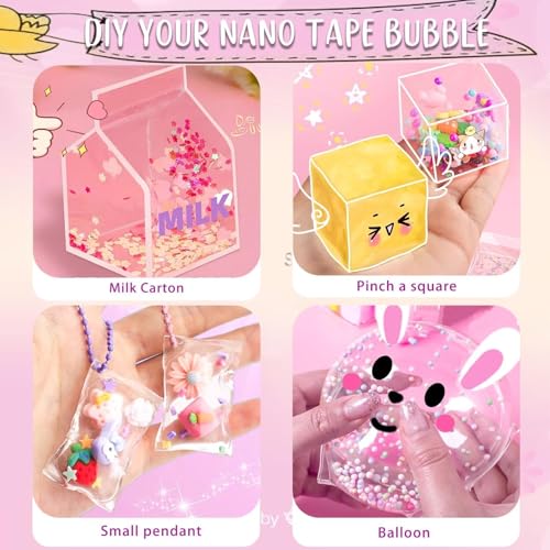 SLEEPHEAD®6 PCS Nano Tape Bubble Bubbles Kit for Kids with Box, Squishy Maker Making Kit, Birthday Gifts for 4 5 6 7 8 9 10 Year Old Girls Girl, Kids Toys for Girls 4-6 6-8 8-10 10-12