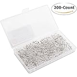 Thumb Tacks 200-Count Clear Standard Push Pins 1/2" Steel Point, 1/2" Plastic Head