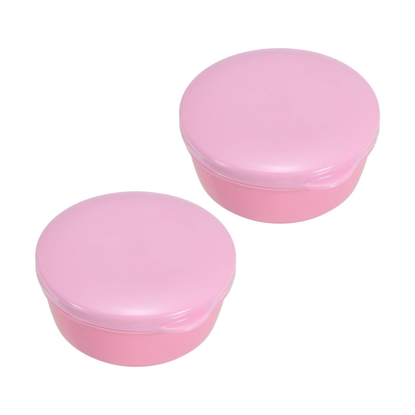 PATIKIL Travel Soap Container, 2 Pack Round Soap Holder Portable Soap Case Box with Leakproof Lid for Traveling, Bathroom, Gym Shower, Pink