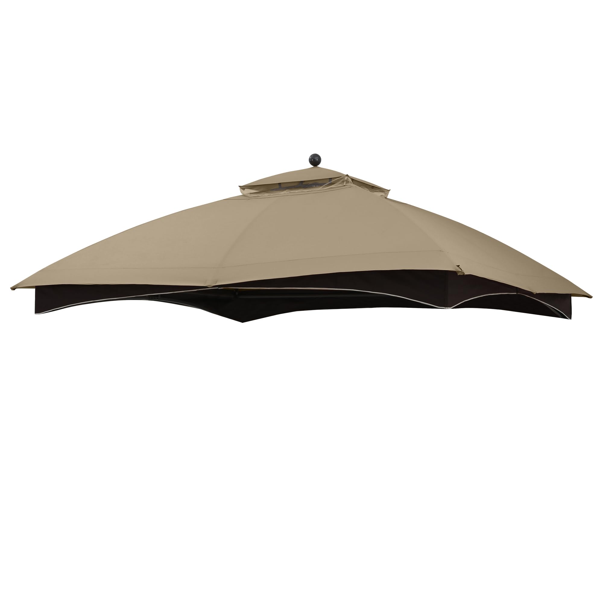 Photo 1 of MASTERCANOPY Replacement Canopy Top for Lowe's Allen Roth 10x12 Gazebo #GF-12S004B-1 (Khaki Plaid,Riplock Material)
