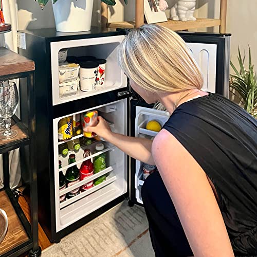 Anukis Compact Refrigerator 3.5 Cu Ft 2 Door Mini Fridge With Freezer