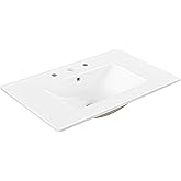 JONATHAN Y SNK1002A Ancillary 3-Hole 30 in. W x 18.25 in. D Classic Contemporary Rectangular Ceramic Single Sink Basin Vanity