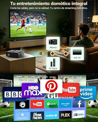 2300 ANSI 4K UHD Projector for Daytime, Home Theater, HDR10, WiFi 6, Bluetooth, NFC, Android Smart Projectors, Auto Focus/Trapezoid Correction, HDMI ARC, USB, WLAN