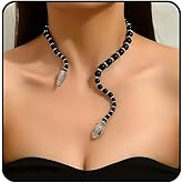 TMDSHS Bendable Snake Necklace, Black Green Chunky Choker Twisty Multi-purpose Adjustable Flexible Snake Necklaces Animal Dainty Trendy Non Tarnish Waterproof Halloween Jewelry Gift