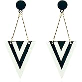 RCHENGYANUIMA Retro Acrylic Triangle Geometric Spliced Drop Dangle Earrings for Women Jewelry Party
