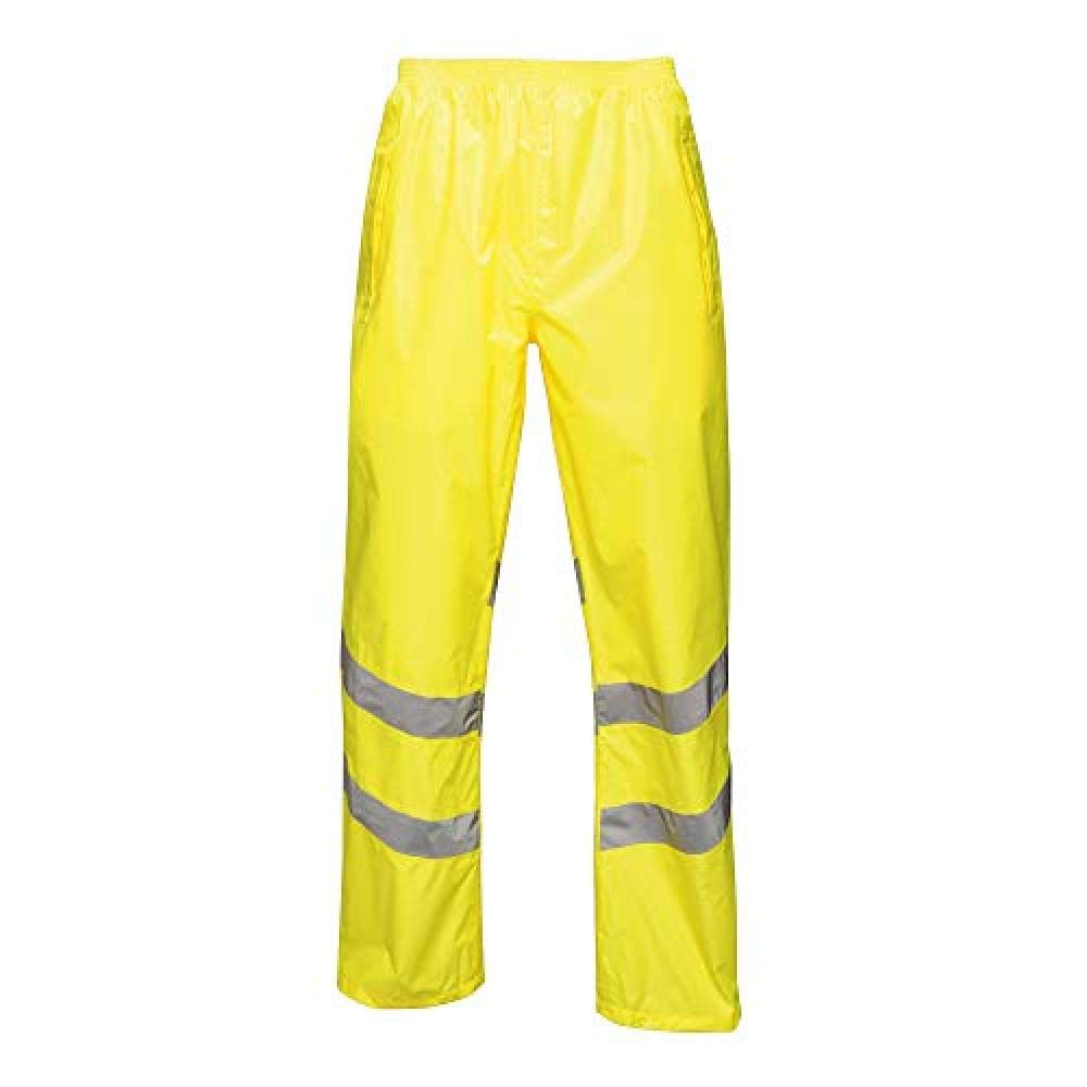 Regatta TRW498 20060 Professional Hi-Vis Waterproof and Windproof Pack away Over trousers, Yellow, M