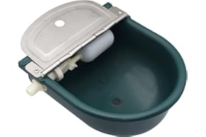 ABUSTLE PIG Automatic Water Bowl Plastic Livestock Waterer for Horse Cattle Goat Sheep Dog,Farm Grade Sheep Water Trough Bowl (with Drainage Hole & 39.37 inch Pipe)… (Without 39.37 inch Pipe)