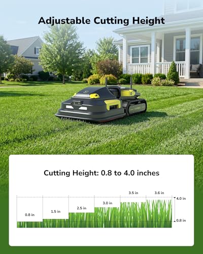 YARBO Robot Lawn Mower Pro with Modular Design for Large Yard up to 6 Acres, Remote Control Robotic Lawnmower with 0.8"-4.0" Cutting Height, AI Vision & RTK for Navigation