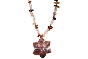Beaded Flower Necklace for Women Boho Beaded Necklace Waterproof Summer Jewelry Strand Layered Jewelry Vacation Beach Gift