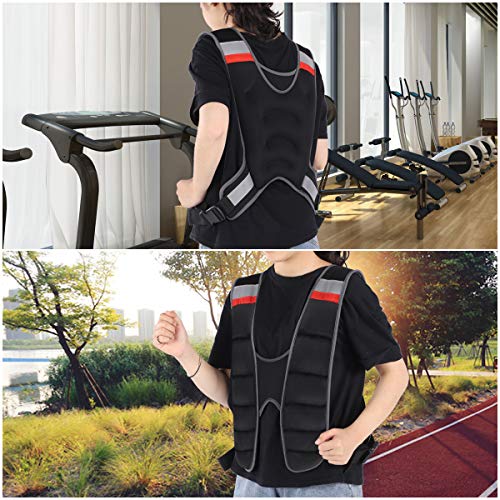 Weighted Vest with Reflective Stripe, Adjustable Weighted Vest for