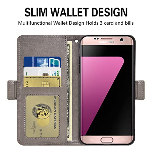 Asuwish Compatible with Samsung Galaxy S7 Edge Wallet Case and