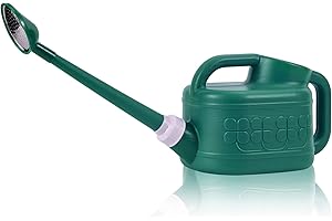 EBRISTAR Watering Can for Indoor & Outdoor Plants, 1 Gallon Garden Watering Can for House Plants Garden Flower, Small Watering Can Indoor with Long Spout and Detachable Sprinkler Head - Dark Green