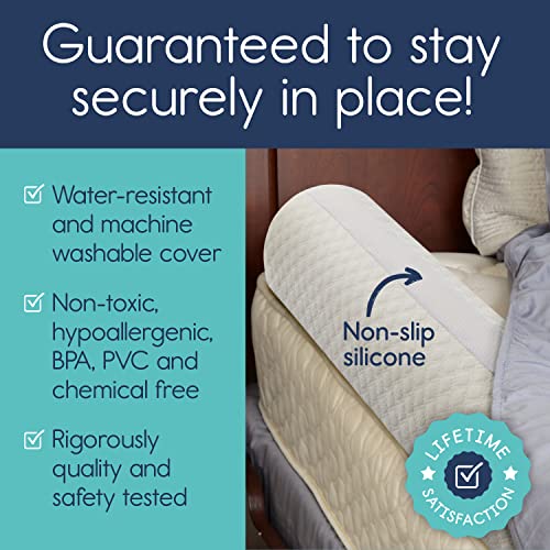 hiccapop [2Pack] Foam Bed Bumpers for Toddlers, Toddler Bed Rails with WaterResistant Cover