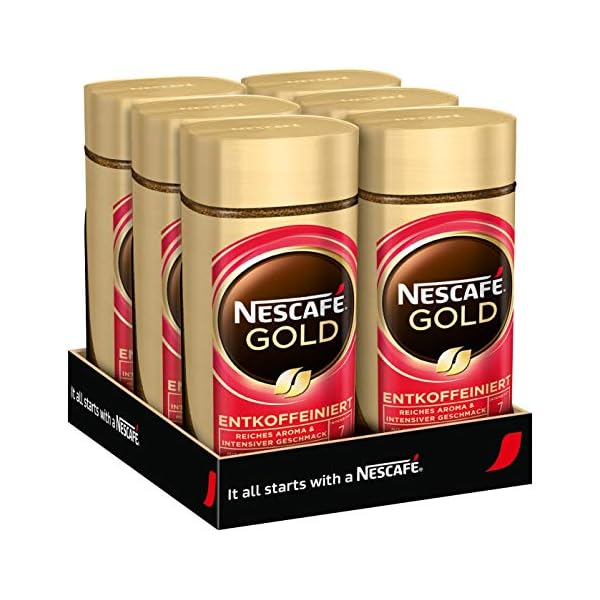 NESCAFÉ GOLD Entkoffeiniert, löslicher Bohnenkaffee aus erlesenen Kaffeebohnen, ohne Koffein, vollmundig & aromatisch…