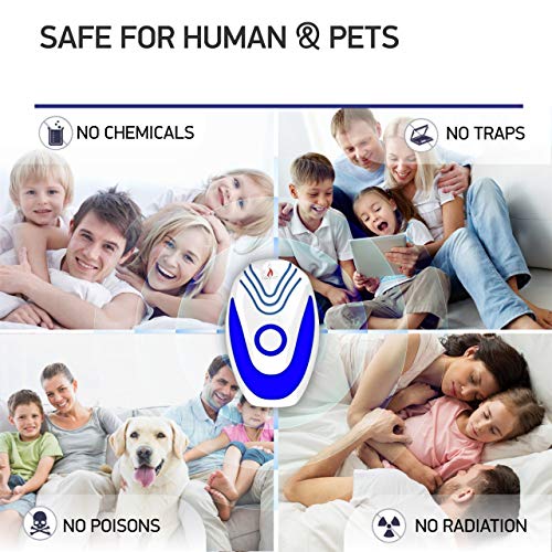 NEW 2019 Ultrasonic Pest Repeller 4-Pack - Effective Upgraded Frequency Electronic & Ultrasound, Indoor Plug-In Repellent | Anti Mice, Insects, Bugs, Ants, Mosquitos, Rats, Spiders, Roaches, Rodents
