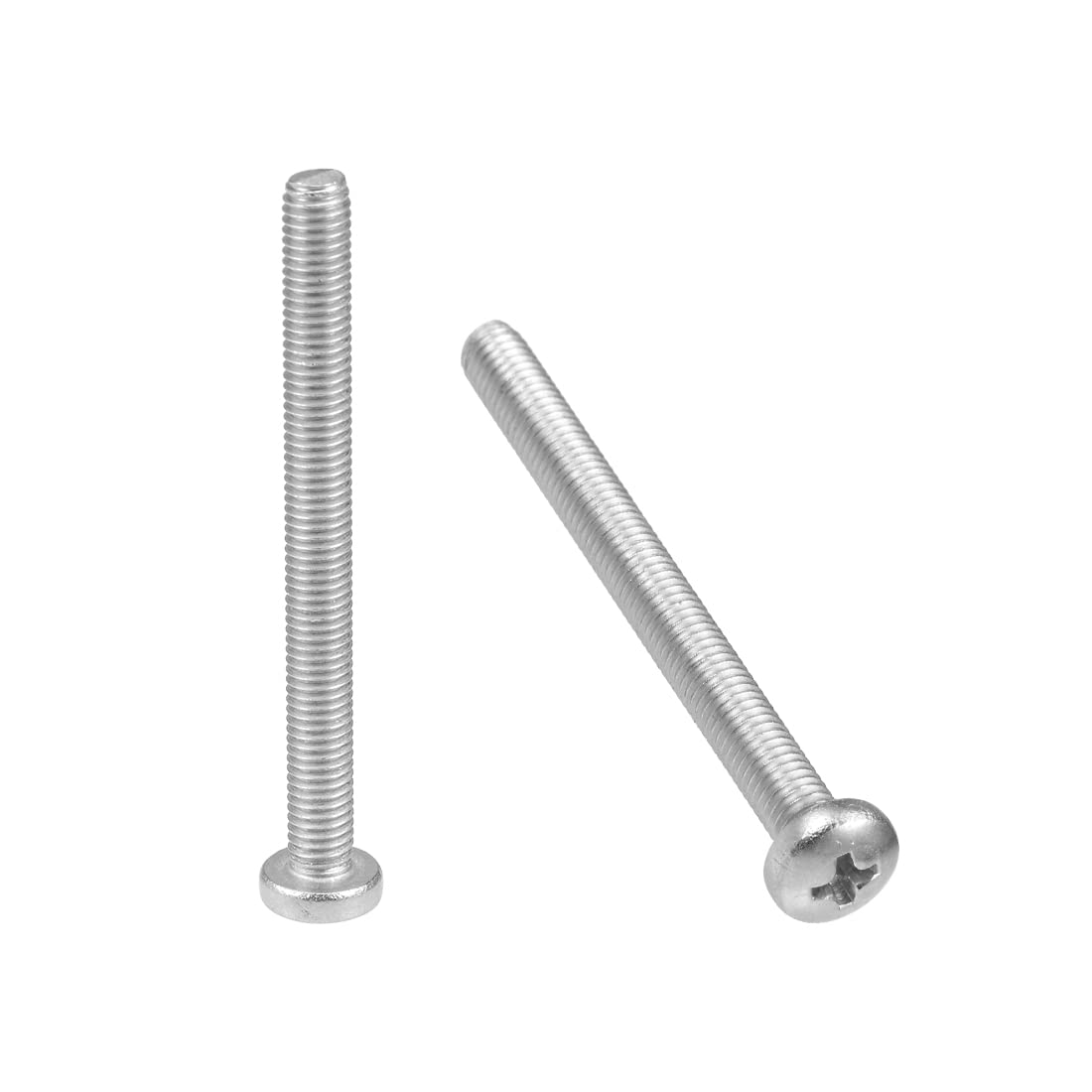 sourcing map M5x55mm Machine Screws Phillips Cross Pan Head Screw 304 Stainless Steel Fasteners Bolts 10Pcs