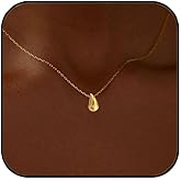 Aluinn Teardrop Pendant Necklace for Women Gold Pear Pendant Choker Trendy Necklaces Tear Drop Necklace Jewelry for Women