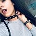 Rivet Leather Choker,Haluoo Women Men Gothic Punk Adjustable Pu Leather Spiked Necklace,Spike Studded Rock Biker Wide Strip Leather Collar Necklace ,Rivets Spiked Accent Leather Choker (Black)thumb 3