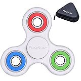 Tri-Spinner Fidget Toy 3D Printing Ceramic with Premium Quality EDC Focus Toy for Kids & Adults (New White)