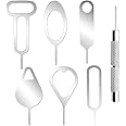 AYWFEY 7Pcs SIM Card Removal Openning Tool Tray Eject Pins Needle Opener Ejector Compatible with All iPhone Apple iPad HTC Samsung Galaxy Cell Phone Smartphone Watchchain Link Remover (7Styles)